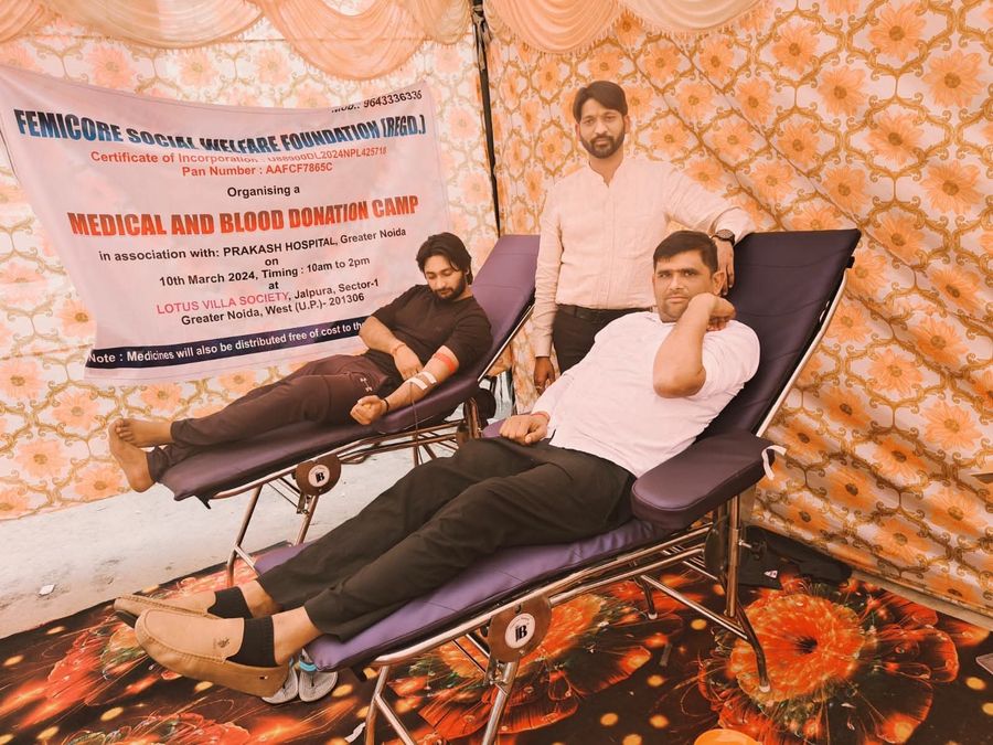 Medical & blood donation camp, Lotus Villa, Noida Extension